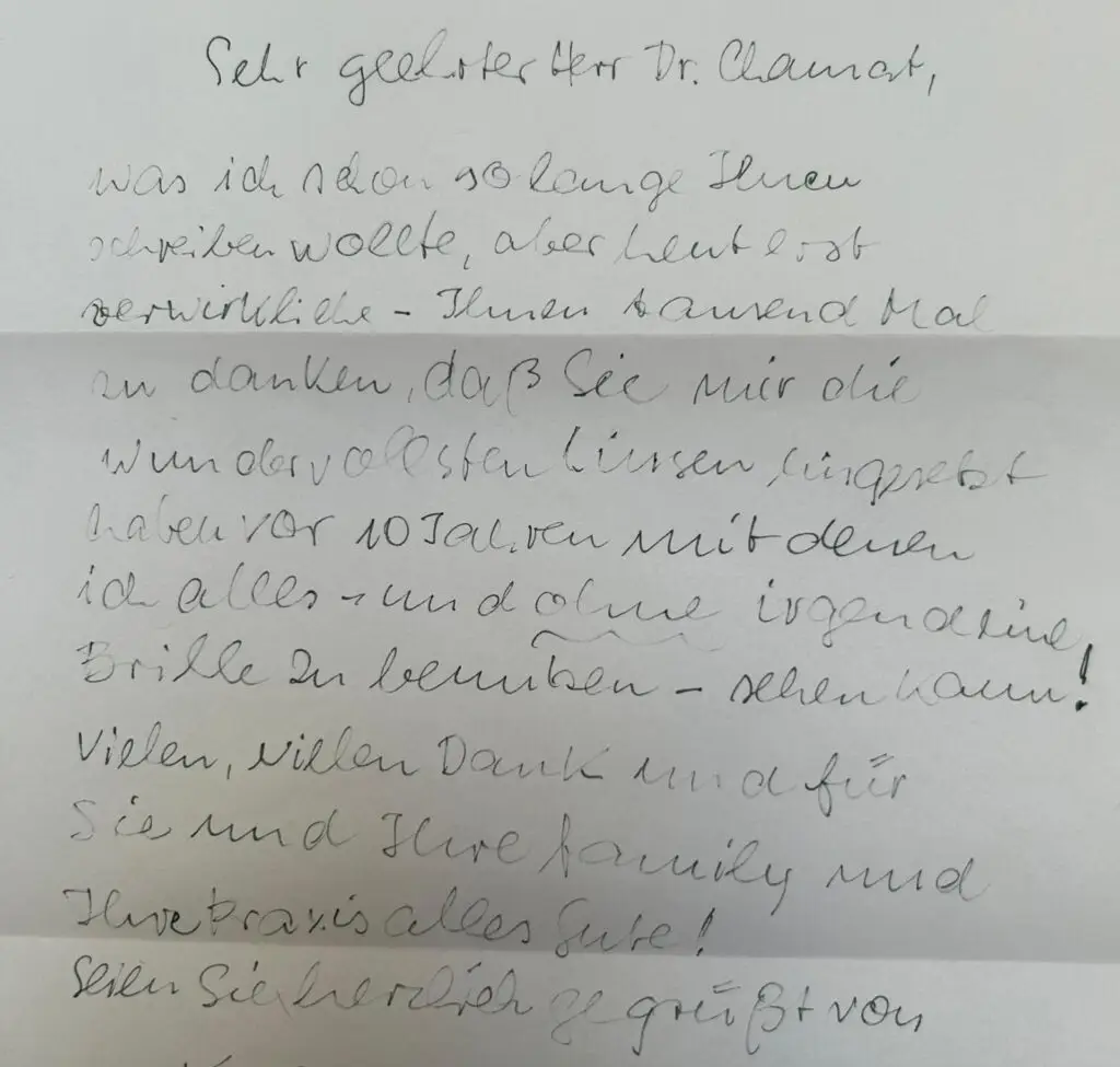 DANKESBRIEF EINER PATIENTIN